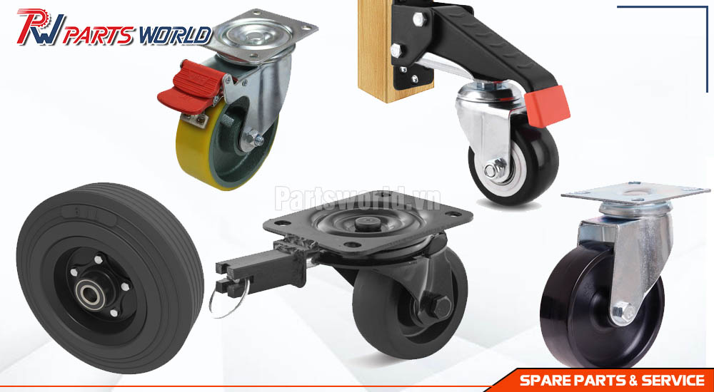 Bánh xe chịu Lực 300kg 18 Bánh xe chịu lực cao su, Pu