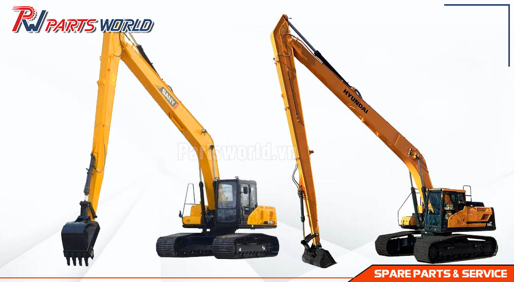 Cần máy xúc, cần cứng, cần dài 24 Cần dài máy xúc 22m
