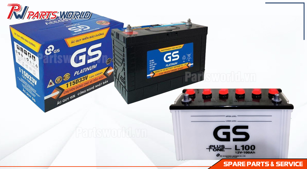 Bình Ắc quy GS 12V 100Ah khô/nước