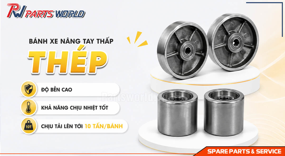 Bánh xe nâng tay thấp 21 Bánh xe nâng tay thấp bằng thép