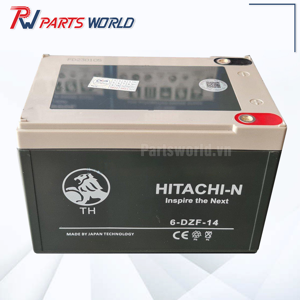 Bình ắc quy xe đạp điện Hitachi 4 Bình ắc quy xe đạp điện Hitachi