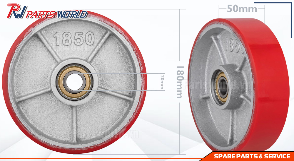Kích thước bánh xe nâng tay 180x50