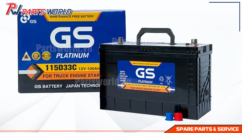 Ắc quy GS 100Ah 17 Bình ắc quy GS 100Ah giá bao nhiêu