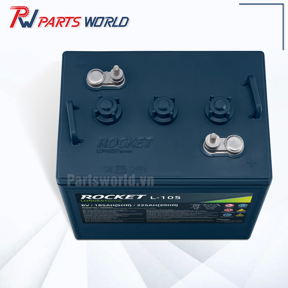 Bình Ắc quy Rocket L 105 5 Bình Ắc quy Rocket L 105 6V 225Ah