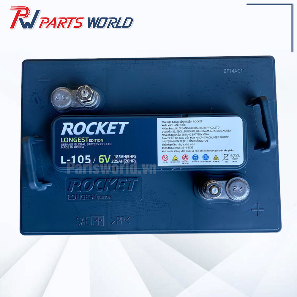 Bình Ắc quy Rocket L 105 6 Bình Ắc quy Rocket L 105 6V 225Ah