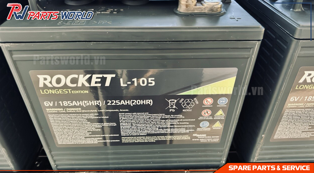 Bình Ắc quy Rocket L 105 13 Bình Ắc quy Rocket L 105 6V 225Ah PartsWorld
