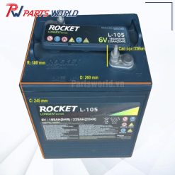 Bình Ắc quy Rocket L 105 11 Kích thước Bình Ắc quy Rocket L 105 6V 225Ah