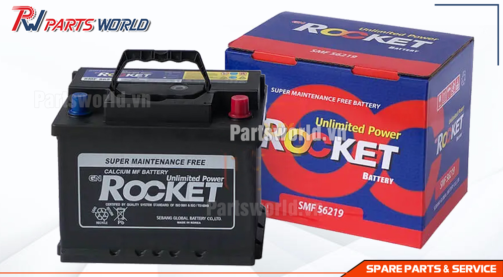 Bình ắc quy khô Rocket SMF 56219 12 Bình ắc quy khô Rocket SMF 56219 giá tốt
