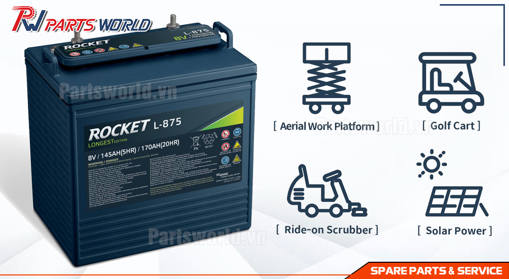 Ứng dụng của Ắc quy Rocket L 875 8V-170Ah