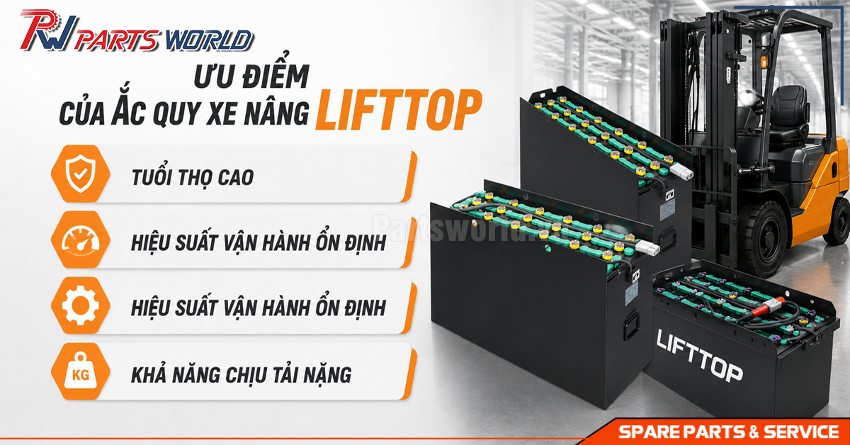 Ưu điểm của ắc quy xe nâng Hitachi - Lifttop