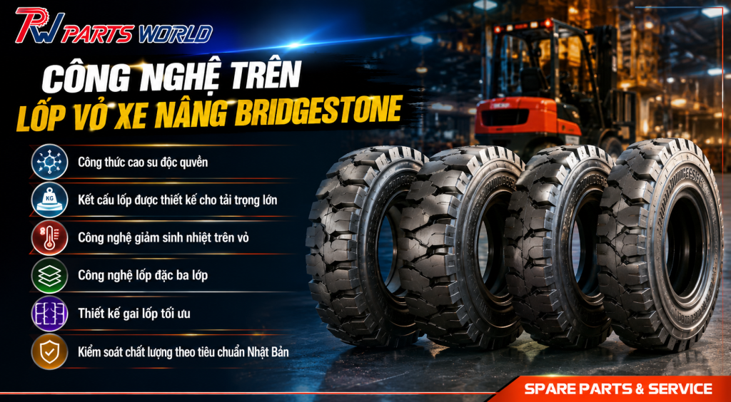 Vỏ xe nâng Bridgestone 23 Công nghệ trên vỏ xe nâng Bridgestone