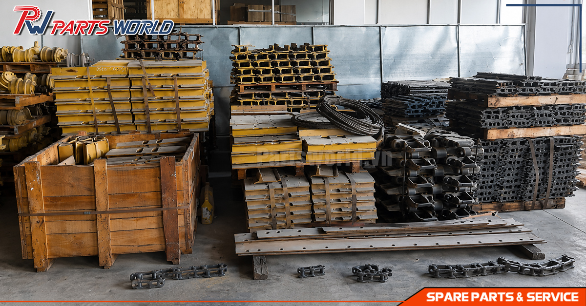 Kho xương xích máy xúc cũ tại Partsworld