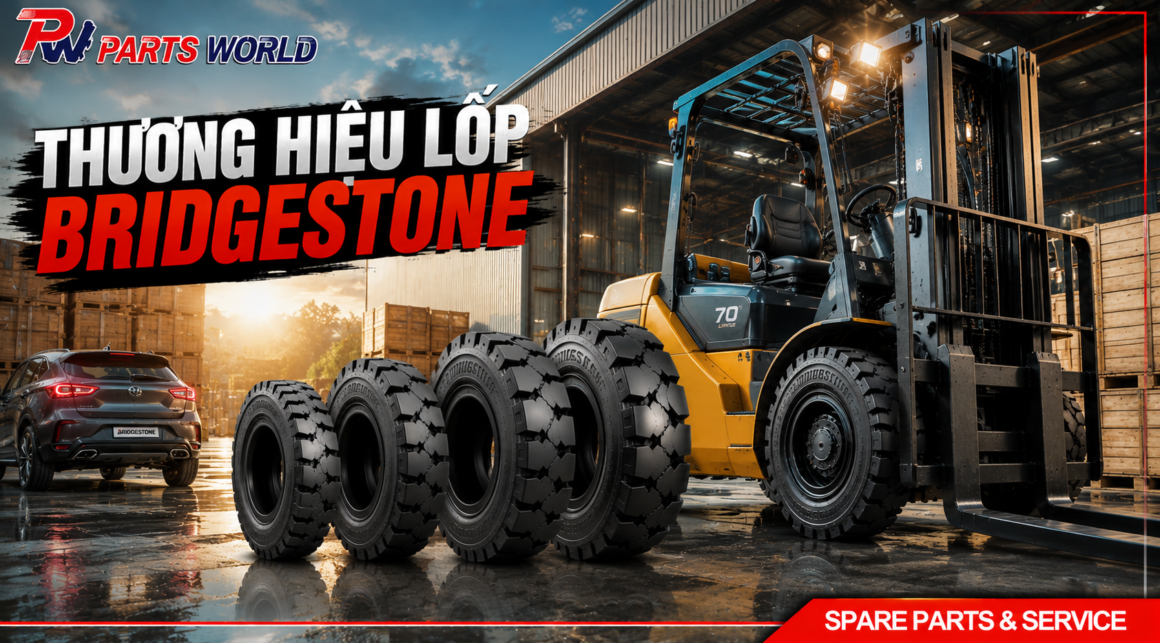 Vỏ xe nâng Bridgestone 20 Thương hiệu Lốp Bridgestone