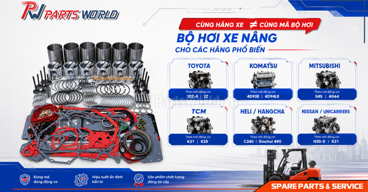 Bộ hơi xe nâng cho các hãng phổ biến