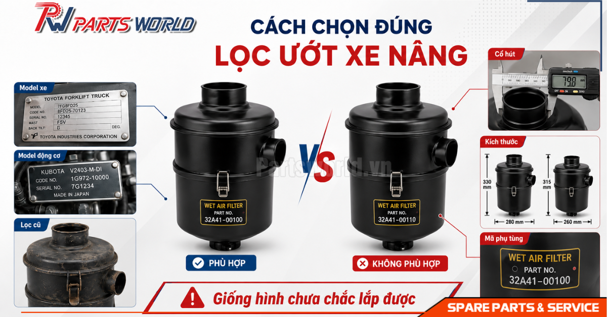 Cách chọn đúng lọc ướt xe nâng
