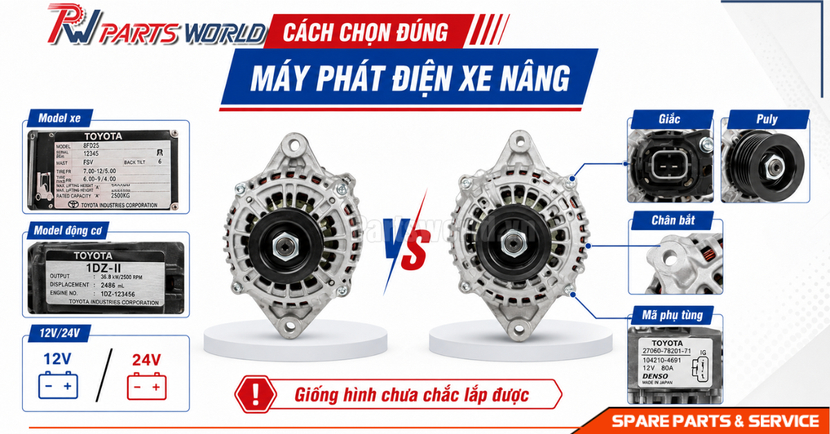 Cách chọn đúng máy phát điện xe nâng