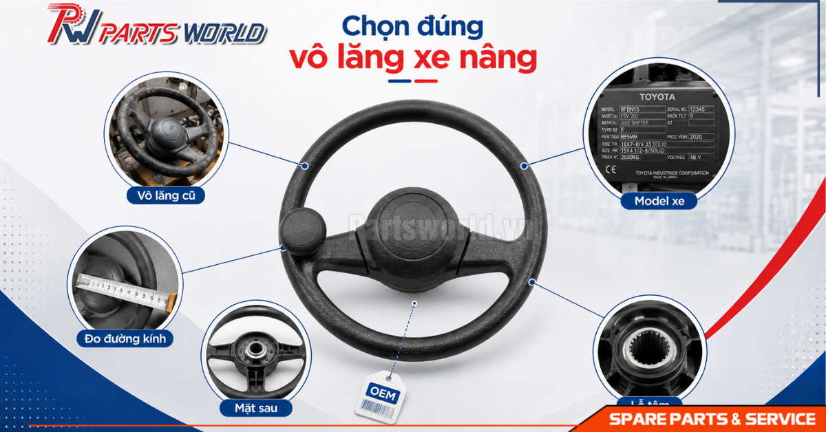 Cách chọn đúng vô lăng xe nâng