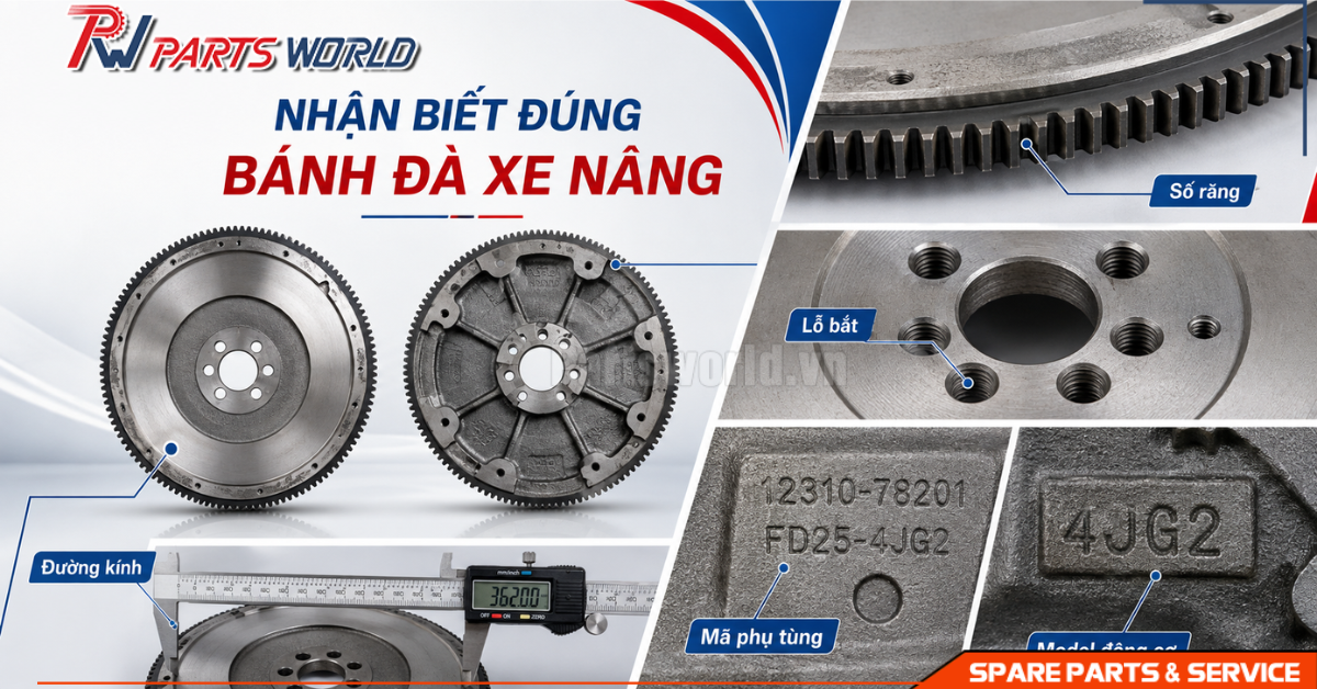 Nhận biết đúng bánh đà xe nâng