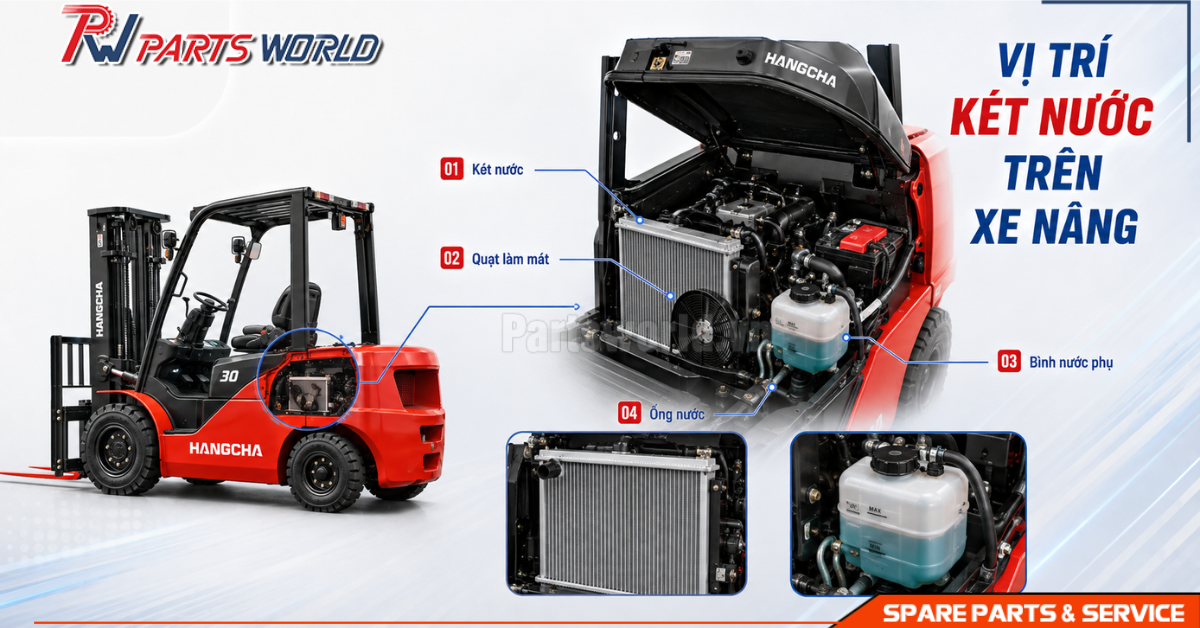 Vị trí két nước trên xe nâng