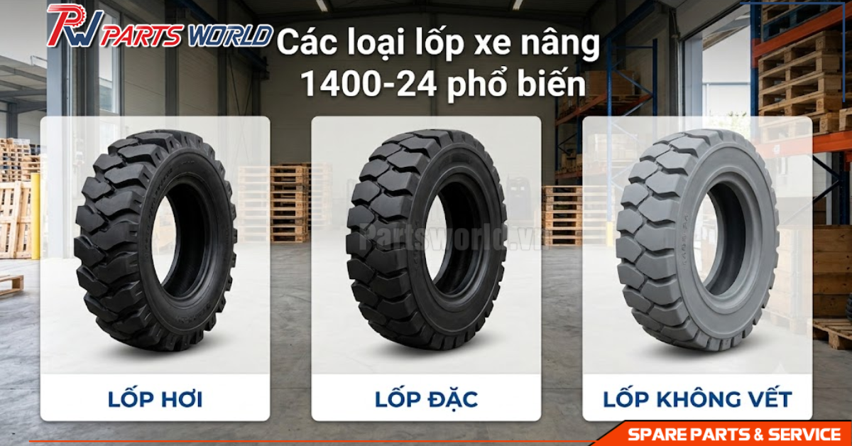 Lốp xe nâng 1400-24 18 Các loại lốp xe nâng 1400-24 phổ biến