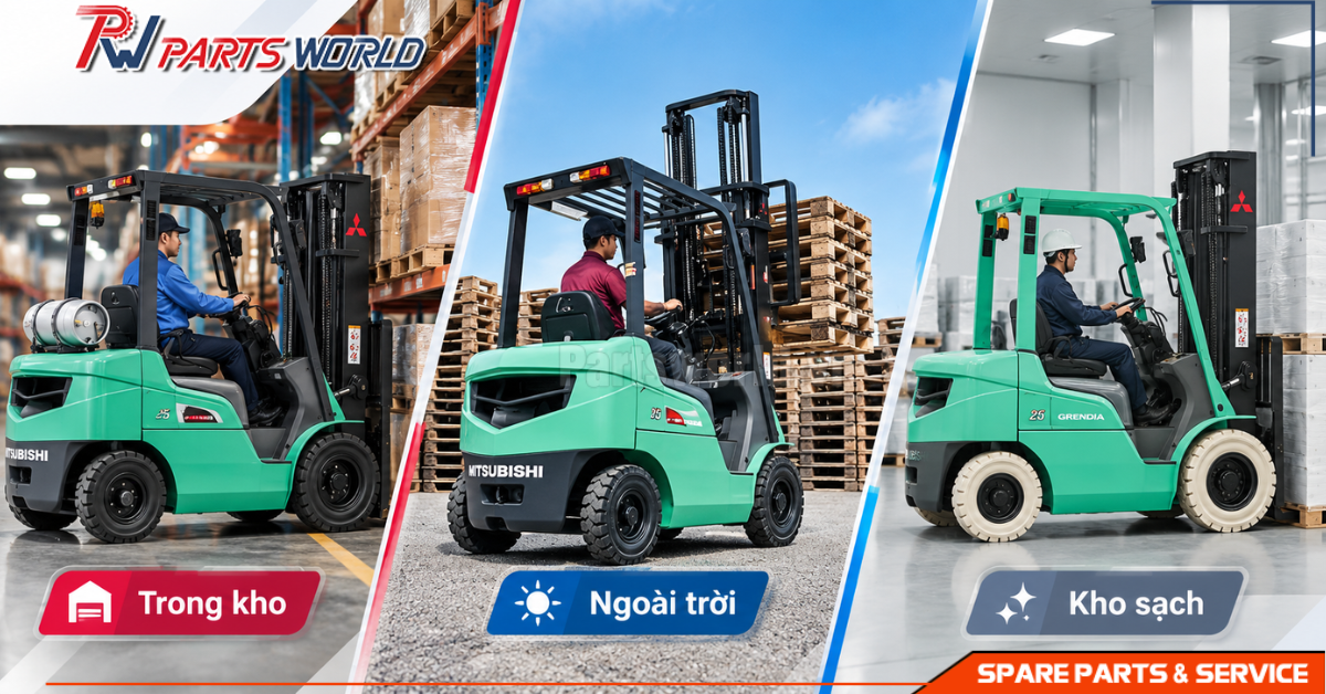 Lốp xe nâng Mitsubishi 20 Các môi trường làm việc của lốp xe nâng Mitsubishi phổ biến