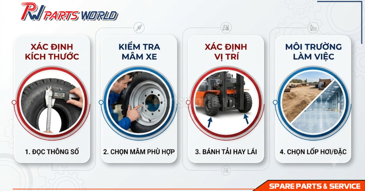 Lốp xe nâng 400-8 20 Cách chọn lốp xe nâng 400-8