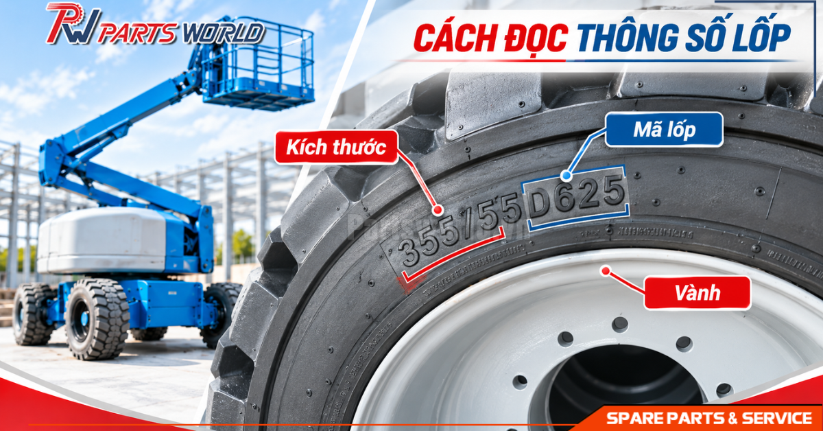 Lốp xe nâng người 17 Cách đọc thông số kích thước lốp xe nâng người