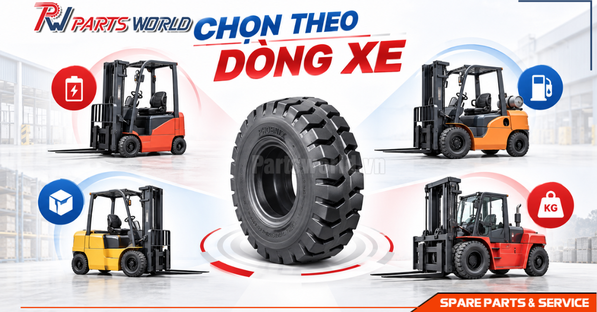 Lốp xe nâng Phoenix 20 Chọn lốp Phoenix theo dòng và model xe nâng