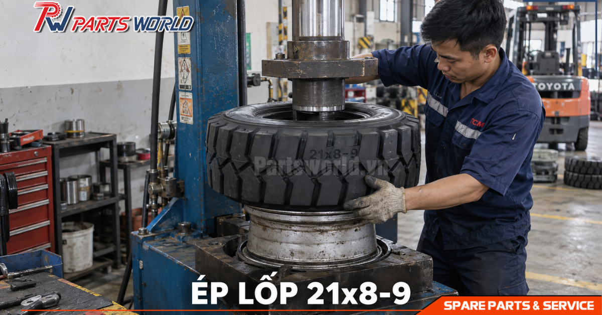 Lốp xe nâng 21x8-9 19 Ép lốp đặc xe nâng 21x8-9
