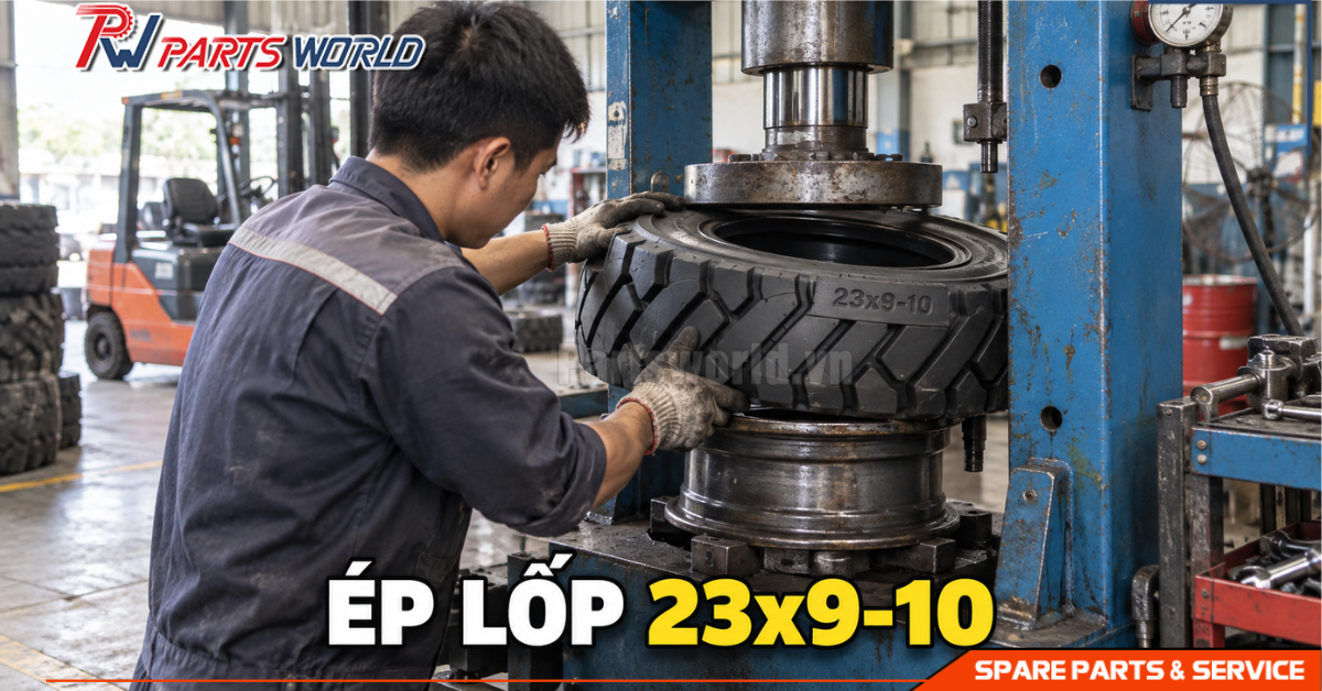 Lốp xe nâng 23x9-10 20 Ép lốp đặc xe nâng 23x9-10