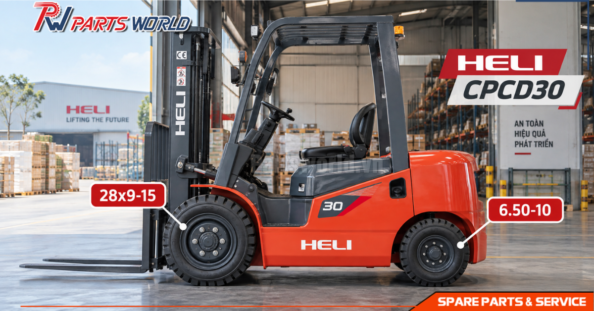 Lốp xe nâng Heli 20 Heli 3 tấn - cấu hình lốp xe nâng Heli phổ biến