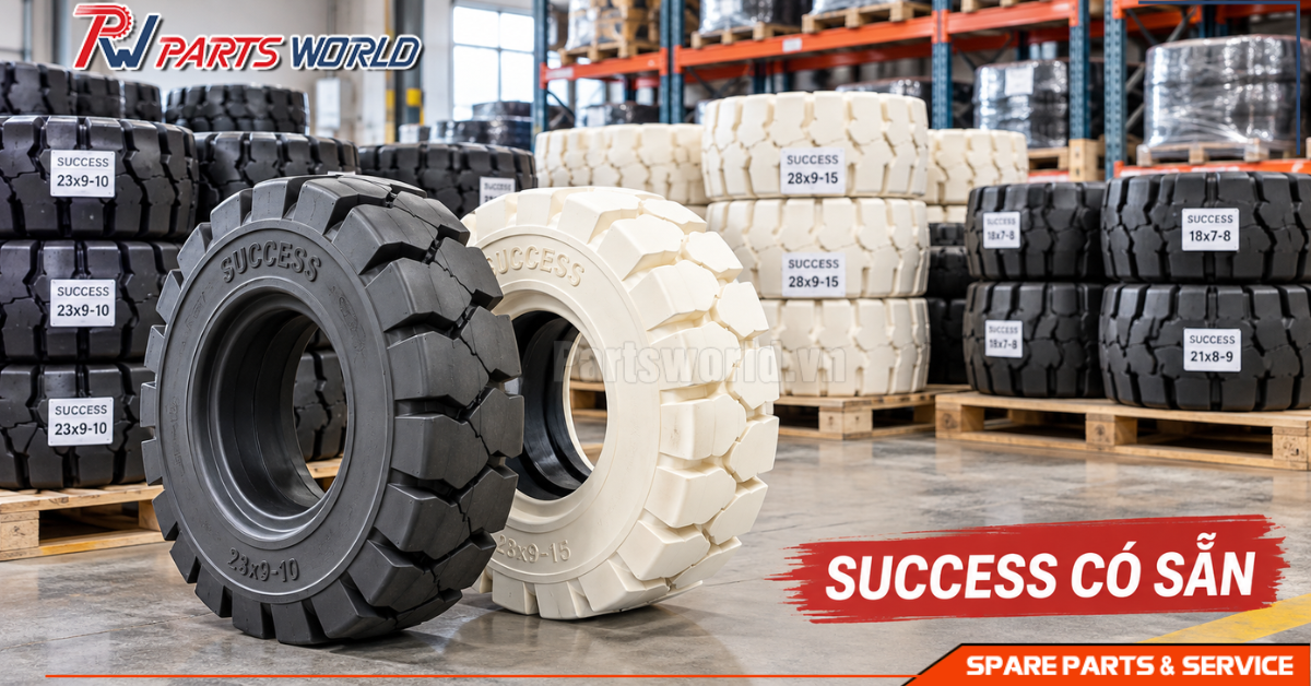 Kho lốp xe nâng Success thực tế