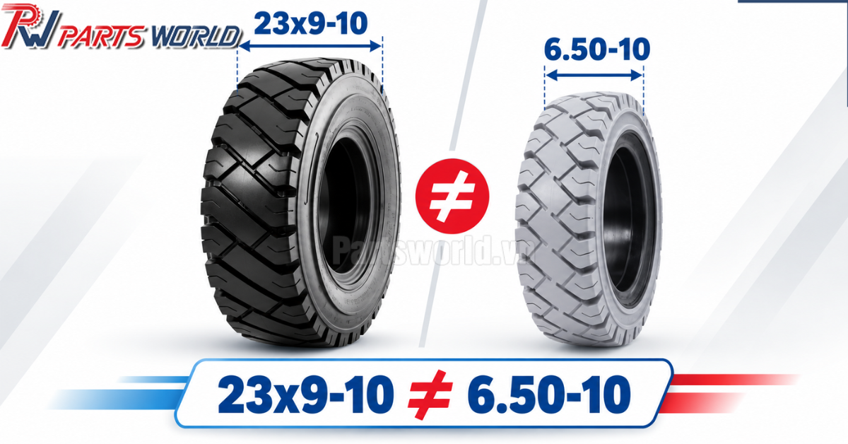 Lốp xe nâng 23x9-10 19 So sánh lốp 23x9-10 và 6.50-10