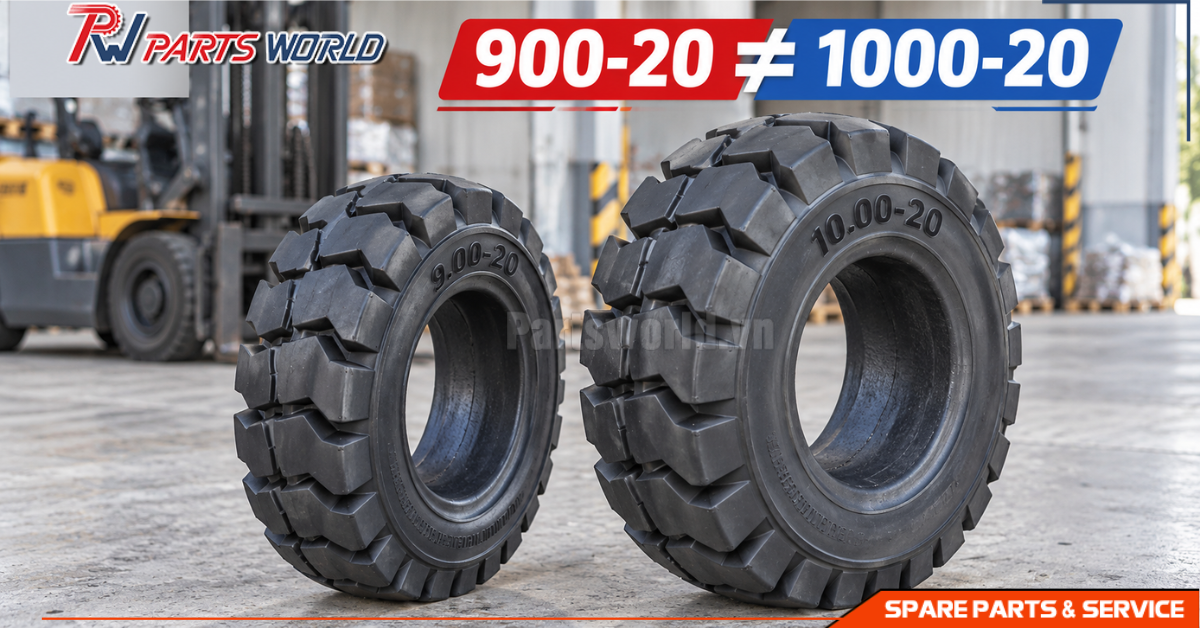 So sánh lốp xe nâng 900-20 và 1000-20