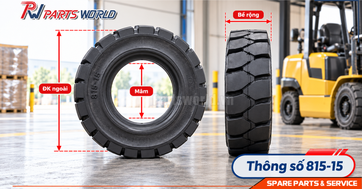 Lốp xe nâng 815-15/7.00 16 Thông số kỹ thuật của lốp xe nâng 815-15/7.00